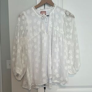 Show Me Your Mumu white floral long sleeve top Size Small
